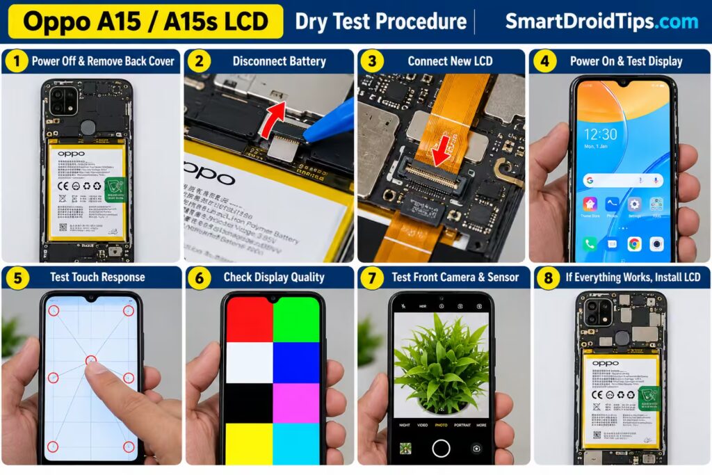 Tips Proceduer Oppo A15 LCD Compatible Models, FPC Codes & Price Guide